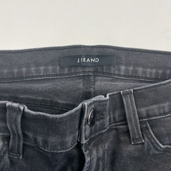 J Brand Black/Gray Denim Low Rise Distressed Crop Skinny Jeans Sz 26 Stretch - Picture 5 of 10